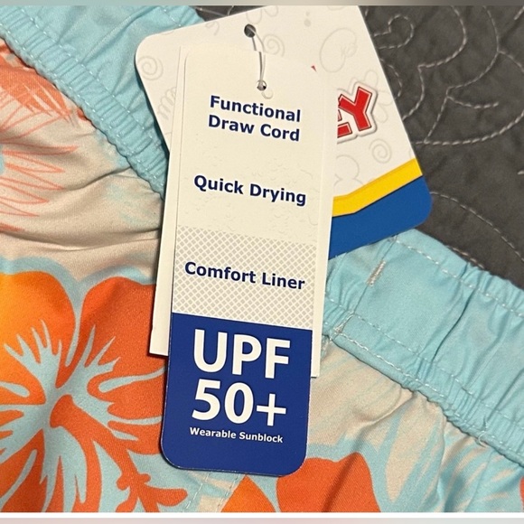 Disney Toddler Boys Surfer Mickey Mouse Aqua/Orange Swim Trunks NWT Size 2T - Picture 2 of 5